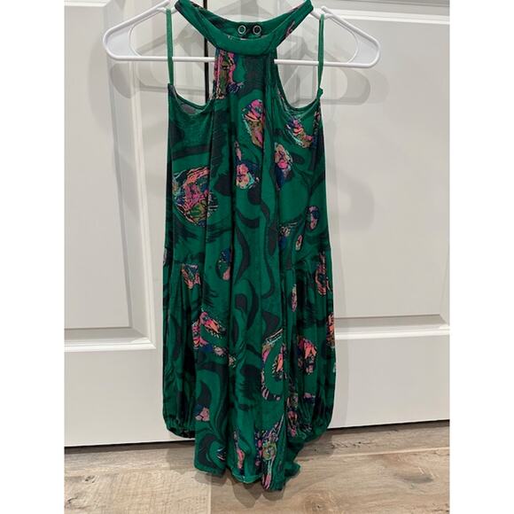 Free People Drift Away Cold Shoulder Tunic /  Mini Dress Size: S Color: Green - Picture 9 of 9